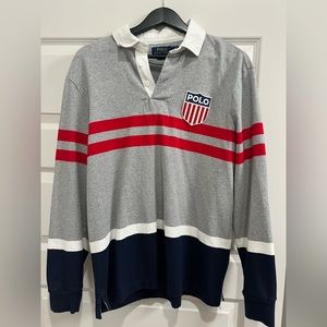 Polo Ralph Lauren Gray Rugby Long Sleeve Shirt - M